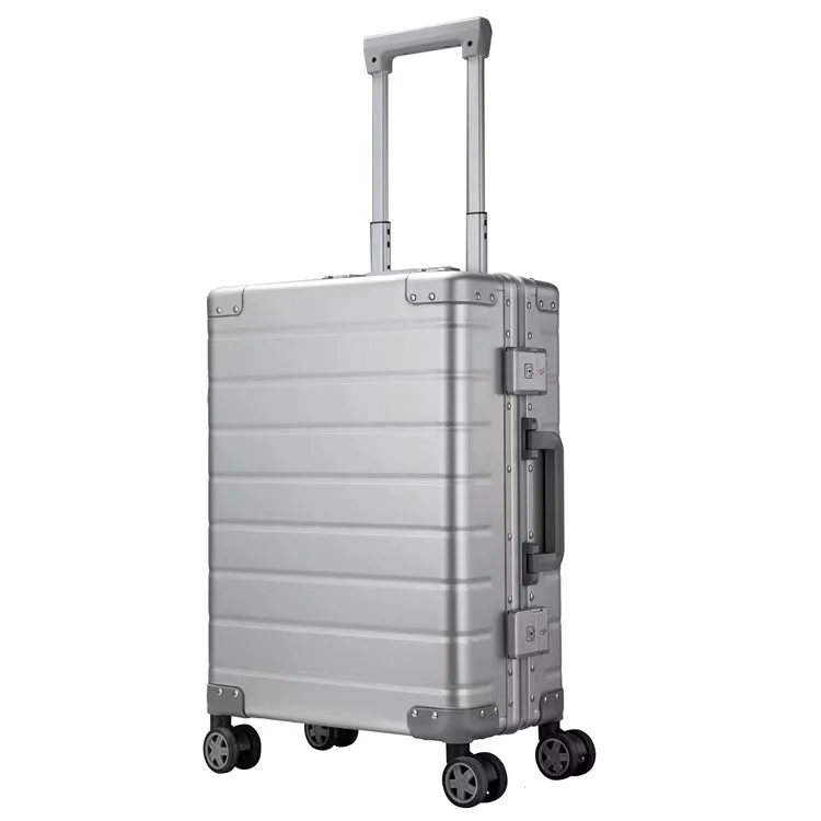 New all-aluminum-magnesium alloy trolley case boarding case full aluminum suitcase leisure suitcase for  men and women travel