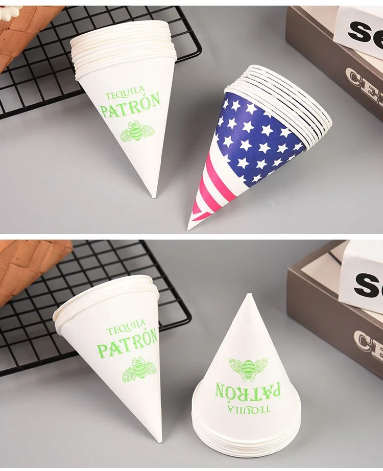 Airport 6 oz 130ml Tapered Paper Cup Disposable Cone bottom for Direct Drinking Conical Paper Cup manufacture