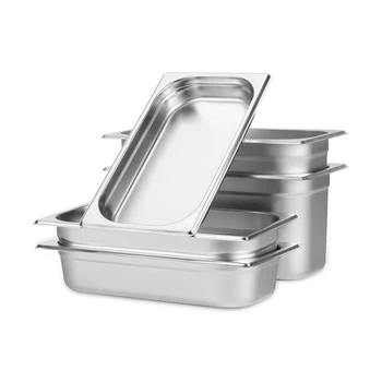Factory 1/3 Size Stainless Steel 201 Hotel Buffet Catering Chafing Dish Serving Pan Tray GN Pan Gastronorm Food Container