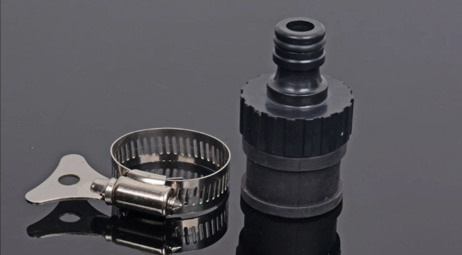 Casoter Universal-Wasserhahn-Adapter – 2 Stück, 16 Mm, Mit Edelstahl-Klemme, Schwarz