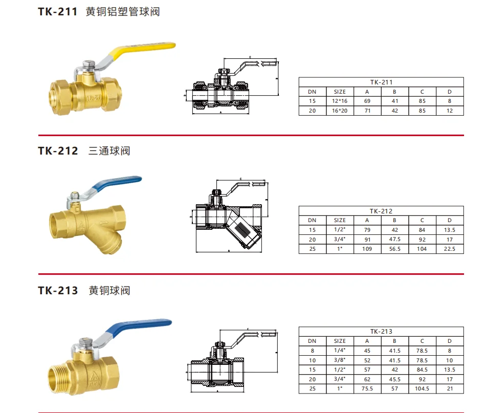 TMOK OEM Manual Forged Brass Full Port 1/2"-2" Ball Valve for Oil Gas Water Use