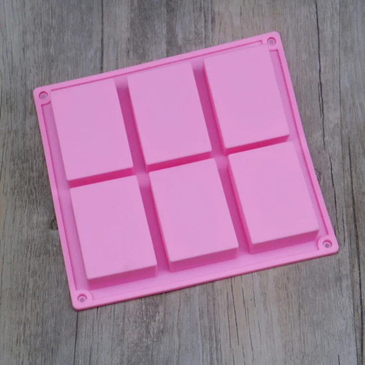 Оптовая продажа, Набор для изготовления домашнего мыла квадратной формы с 6 картриджами, формы для выпечки тортов, силиконовая форма для мыла