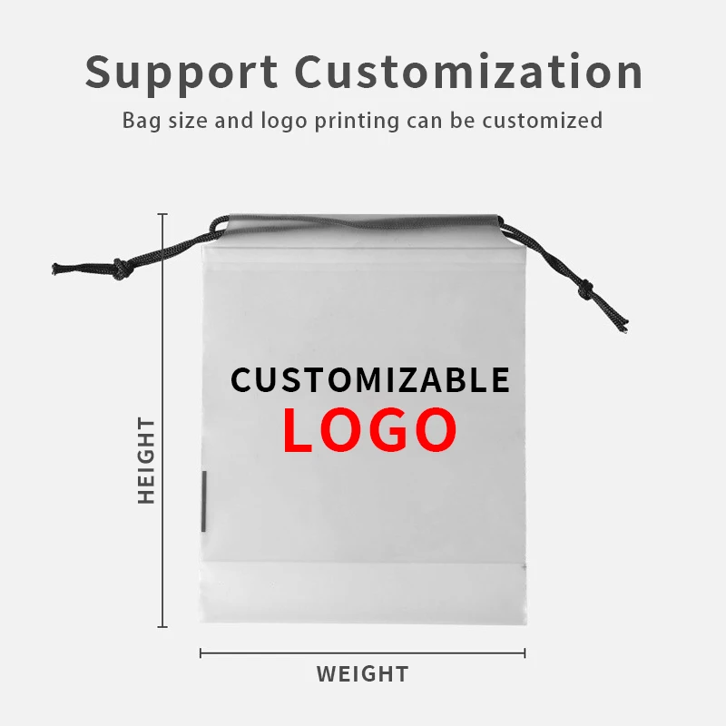 FREE SAMPLE Plastic Drawstring Bundle Pocket Sock Packaging Bag Transparent Drawstring Bag with Clothing Shoes Storage Bag