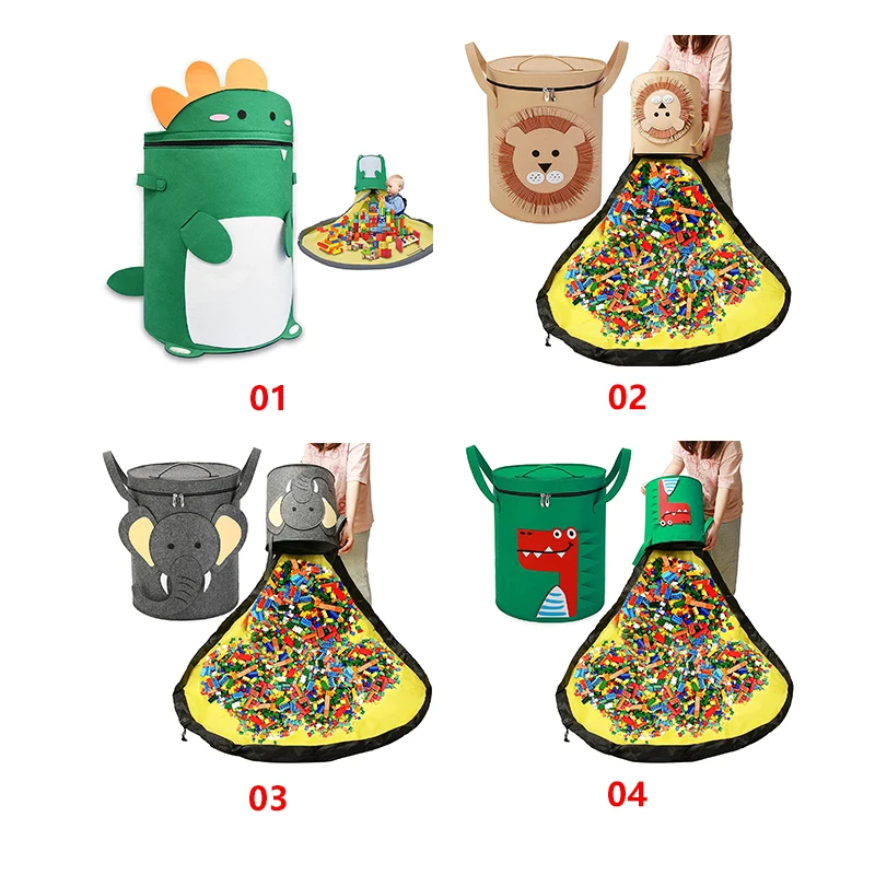 Zq51 Toy Storage Organizer And Play Mat 2in 1 Toy Storage Basket With