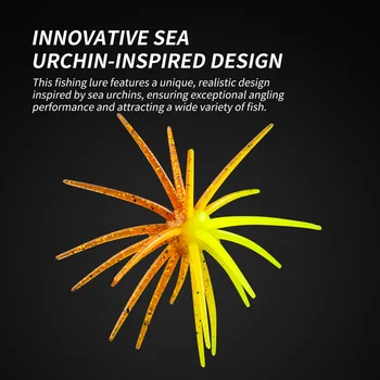 Cheery Sea Urchin Printed PVC Artificial Soft Bait for Topwater & Midwater Float Fishing Target Species Bass Snapper Marlin – Soft Lure – view 4