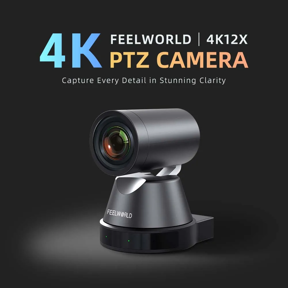 FEELWORLD 4K12X PTZ Camera with Auto Tracking & 12X Optical Zoom for Live Streaming, OEM/ODM Factory Direct Wholesale
