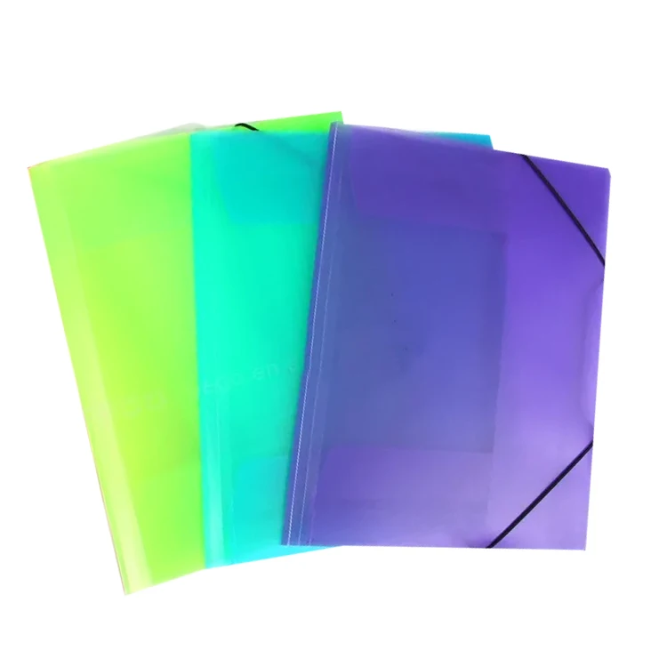 Офисные канцелярские товары Индивидуальные Прозрачные Пластиковые расширяющиеся папки A4 для файлов с эластичными зажимами