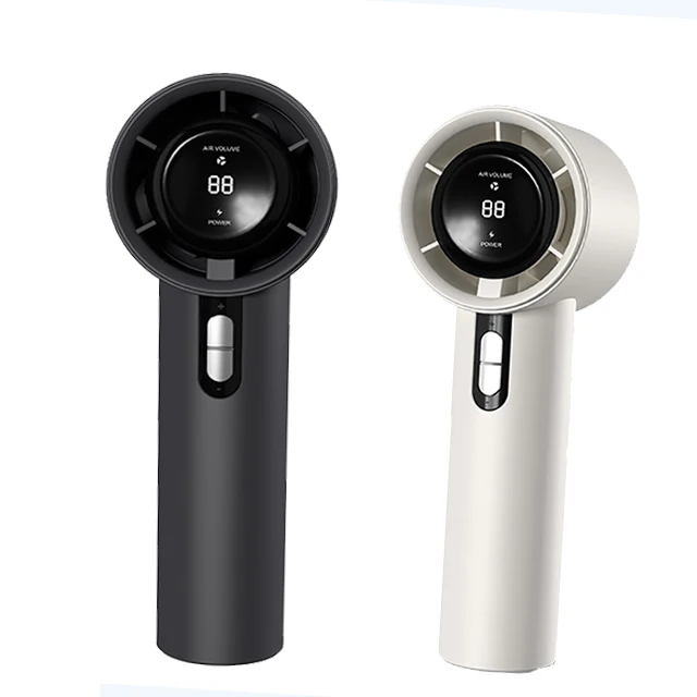 WX638 Portable Mini USB Charging Fan Display 100-Speed Stepless Speed 3000mAh Cold Compress Handheld Fan for Car 100%