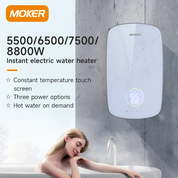 220v Electric Wallmounted Water Heater Spacious Capacity Ipx4