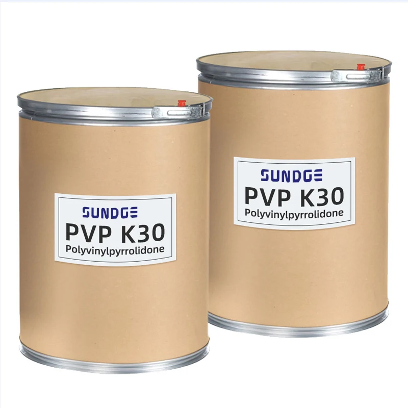 SUNDGE High Grade Organic PVP Polyvinylpyrrolidone K30 Powder for Cosmetics Lotions Creams Wholesale CAS Model Number in Stock factory