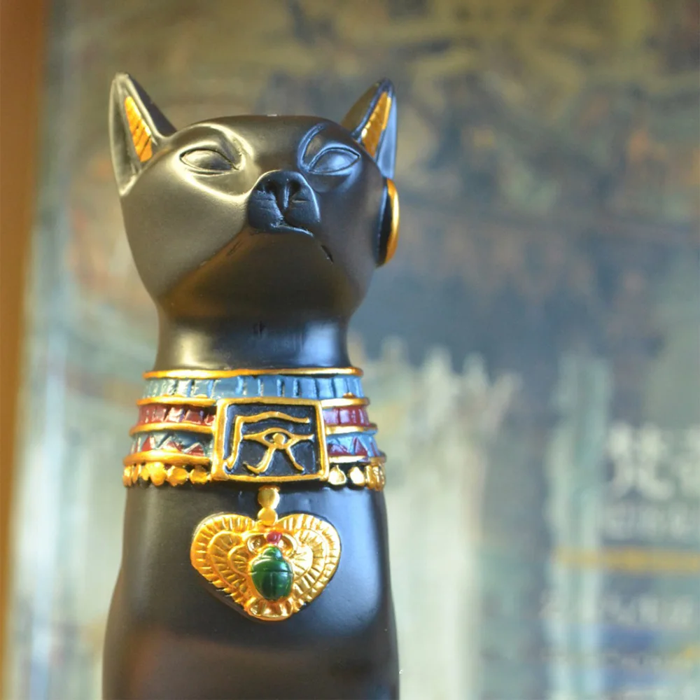 古代エジプトのバステット猫の女神像2つのティーライトキャンドル