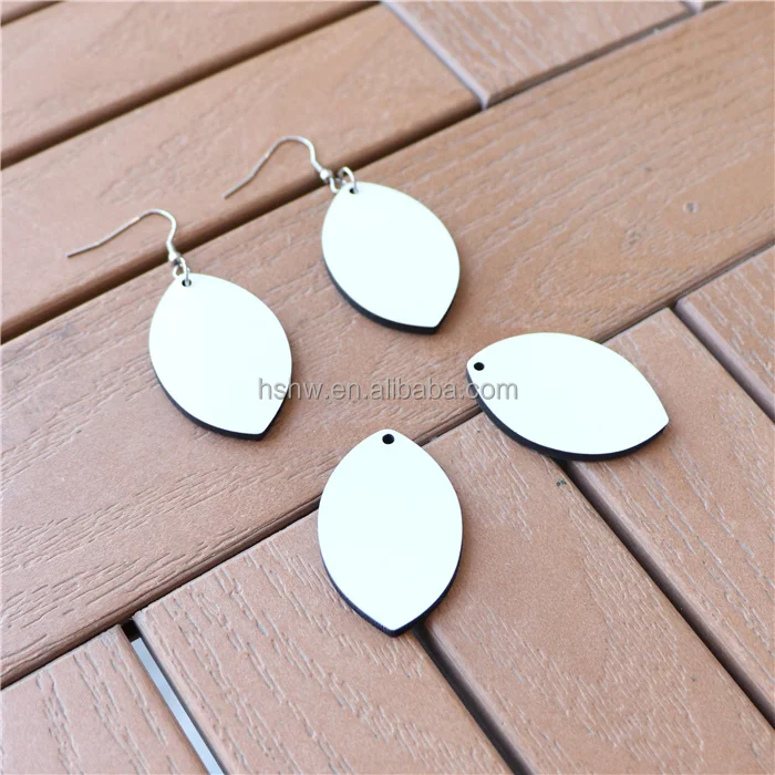 wholesale sublimation printing mdf wood earrings