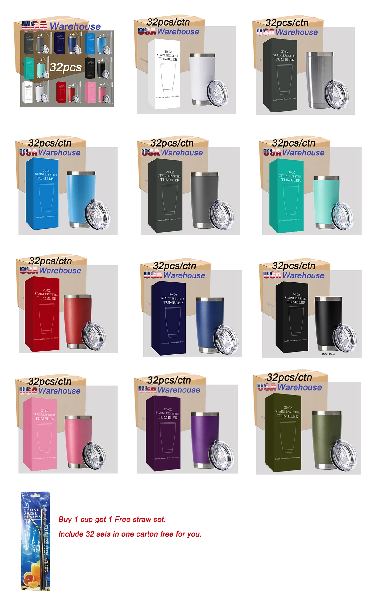 16 0z plastic cups with lids California Delivery Only ] 2 Box 16 oz Plastic Clear Cups AND Strawl main image 0