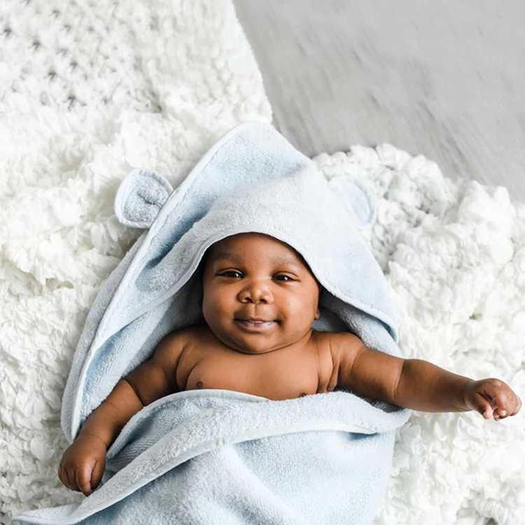 Sustainable Kids Hooded Towel Organic Cotton Bath Towel Eco Friendly