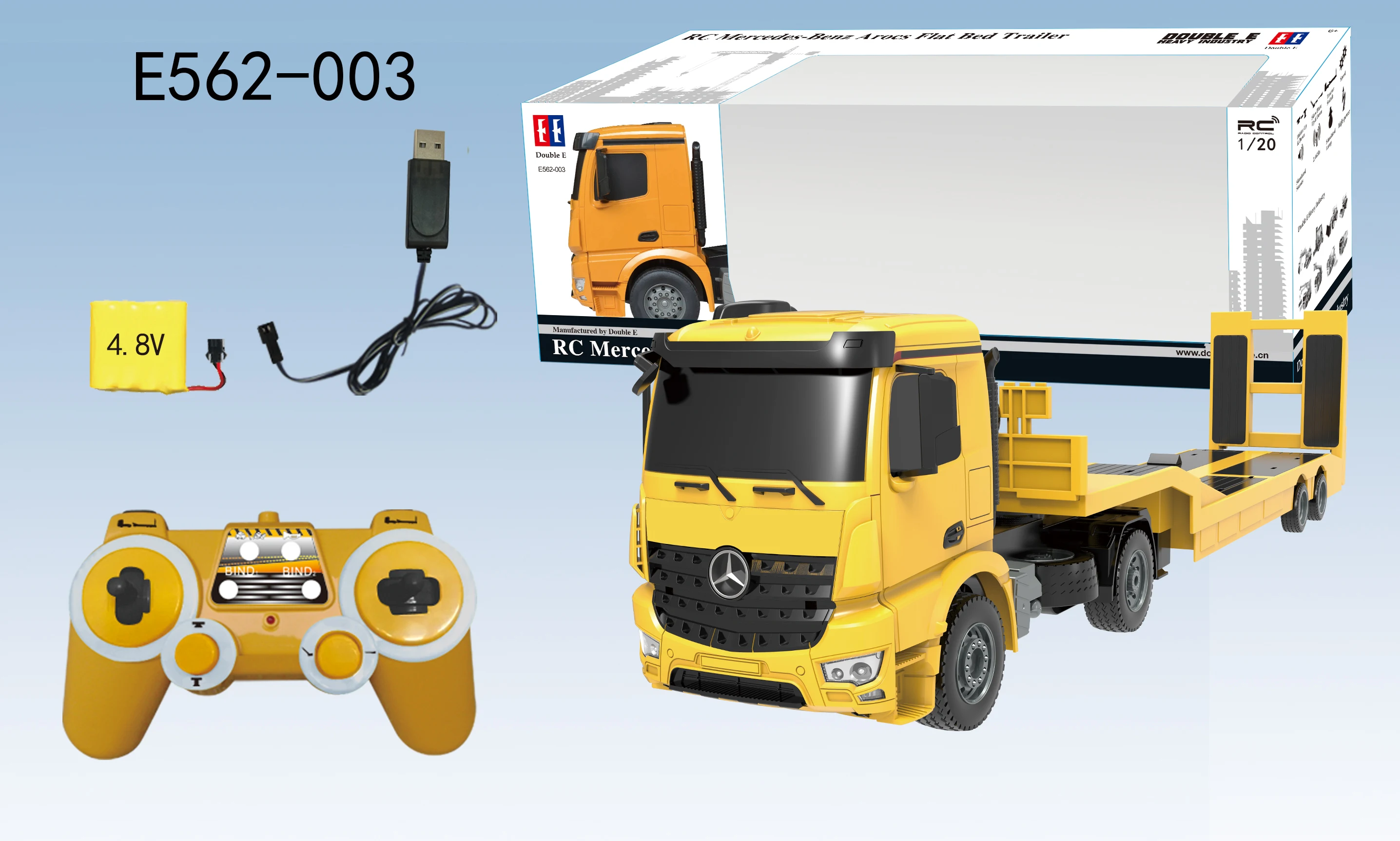 Licensed 2.4G RC Detachable Flatbed Semi Trailer - 1:20 Scale