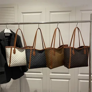 2026 Factory Wholesale Large-capacity PU Leather Underarm Bags for Women's Tote Bags Popular Handbags for Students