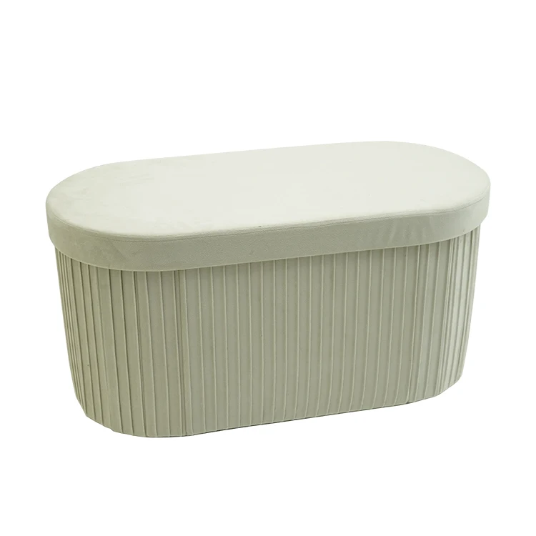New Arrival Ottoman Folding Storage Bench Ottoman Fabric Stools for Living