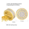 S925 Full Diamond Big Round Earrings Gold