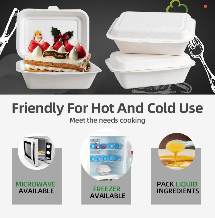 Cheap Leakproof Restaurant Take Away Sugarcane Biodegradable Disposable ...