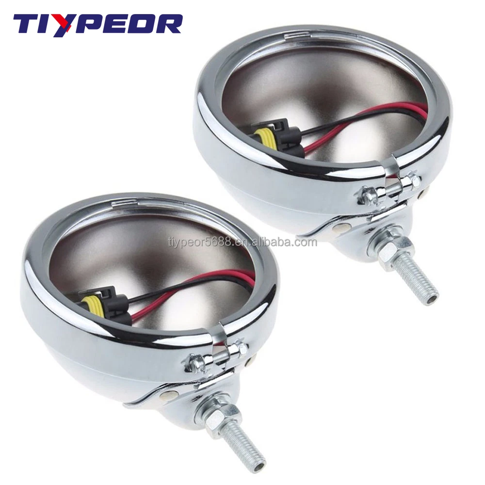 product motorcycle black and chrome 45 inch led fog light outer cover for harley trim bracket-6