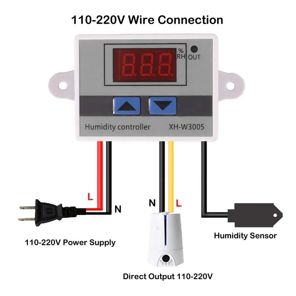 digital humidity controller xh-w3005 12v 24v