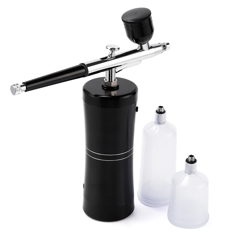 NO-NAME Brand Black Cordless Airbrush Compressor Kit with 0.2mm +0.3mm Set