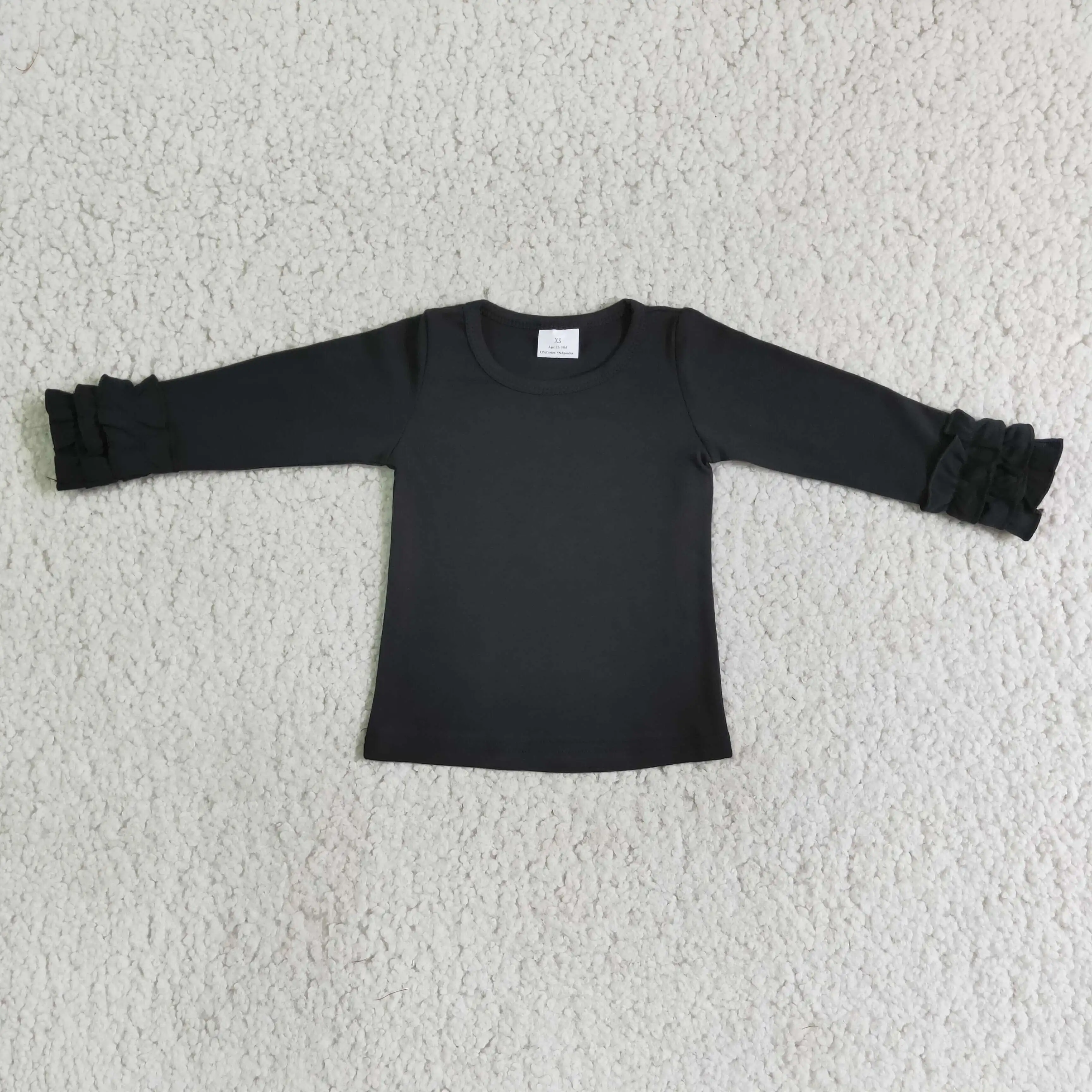 Camisa Con Volantes Y Glaseado De Algodón Para Niñas,Ropa Para Adolescentes,Venta  Al Por Mayor,Color Negro - Buy Venta Al Por Mayor Ropa De Los Niños,Las  Niñas Adolescentes Ropa,Las Niñas Camisa Product on