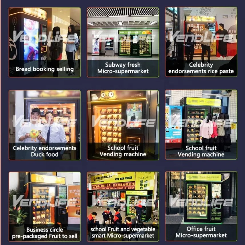 product fresh fruit and vegetable pasta automatic vending machine food vending machines with display cabinet sale-7