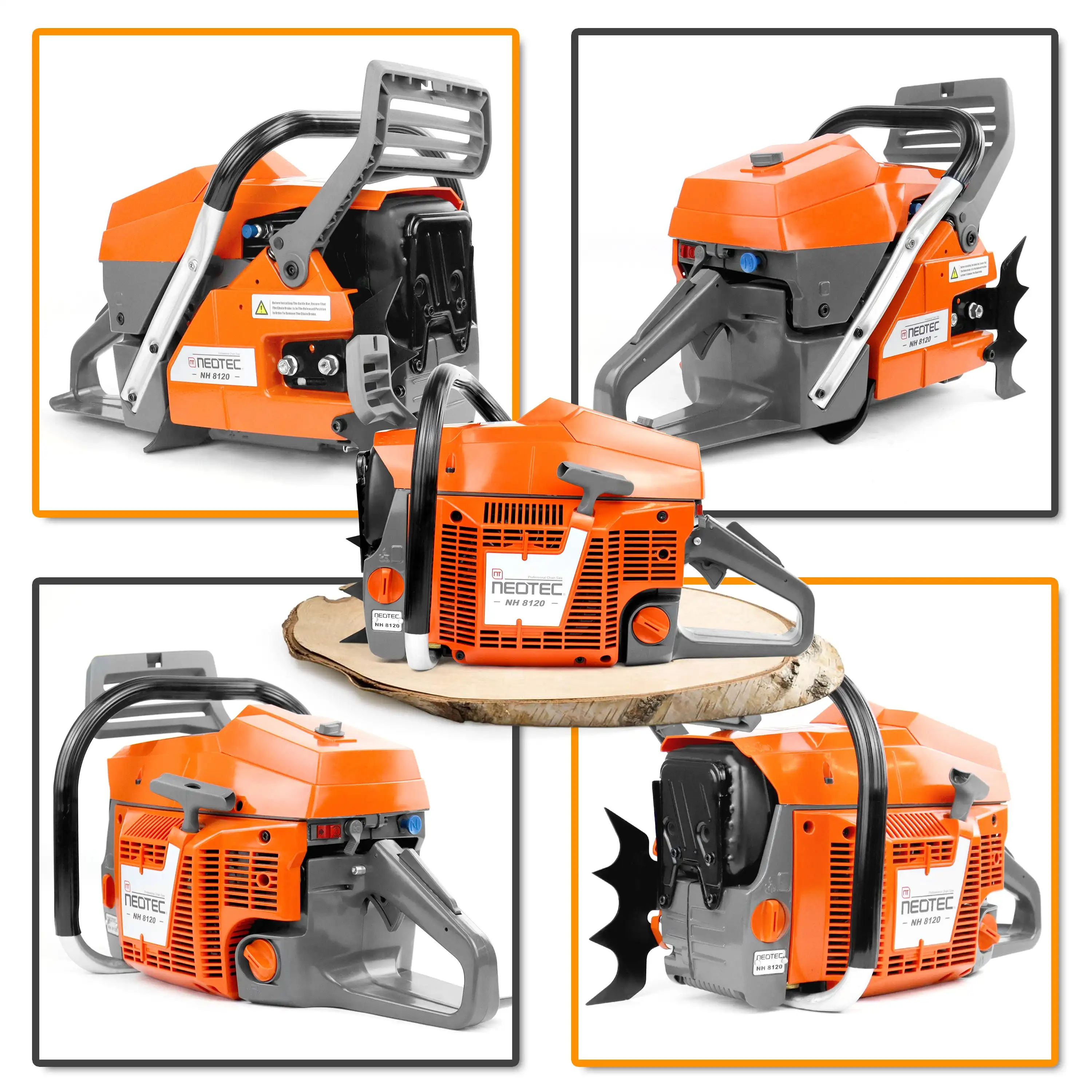 NEOTEC NH8120 Gas Chainsaw 120cc - Heavy Duty Firewood Cutting