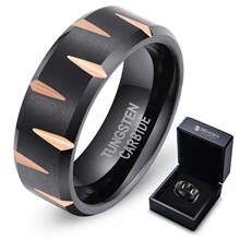Wedding Black Rose Gold Tungsten Jewelry Custom Tungsten Men Rings Engagement Ring Brand Rings Fashion Jewelry Man Ring