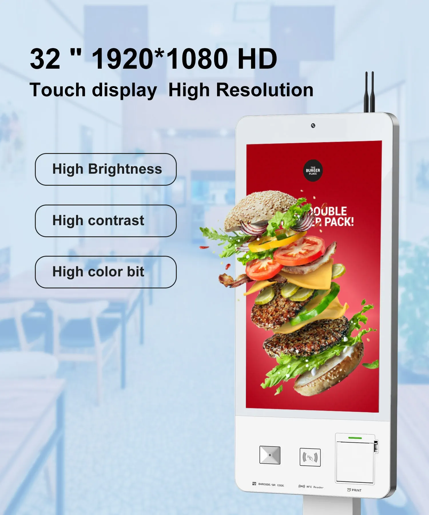 Multi touch screen kiosk self check in kiosk hotel touchscreen self service kioskIndustrial