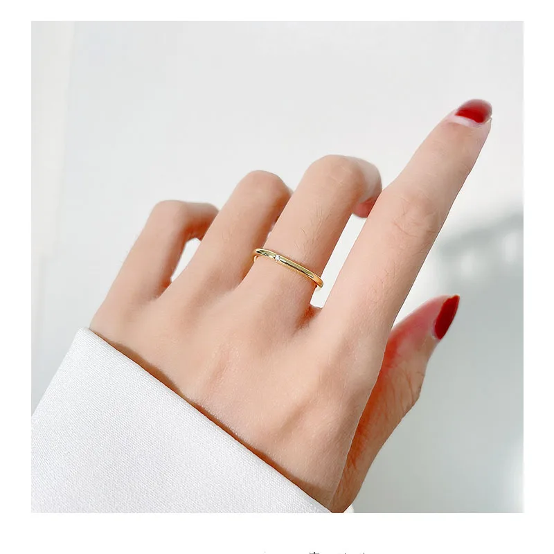 2024 Trendy Solid Gold Stackable Ring Fashion Jewelry Gold Plated Rings ...