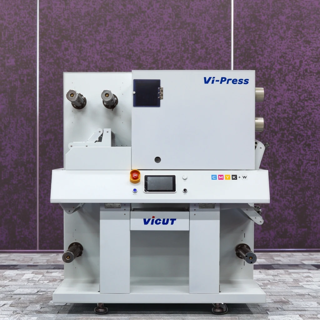 Vicut Digital Roll Label Printing Machine CMYK+white Toner 5 Colors Roll Label Printer  for Commercial Use