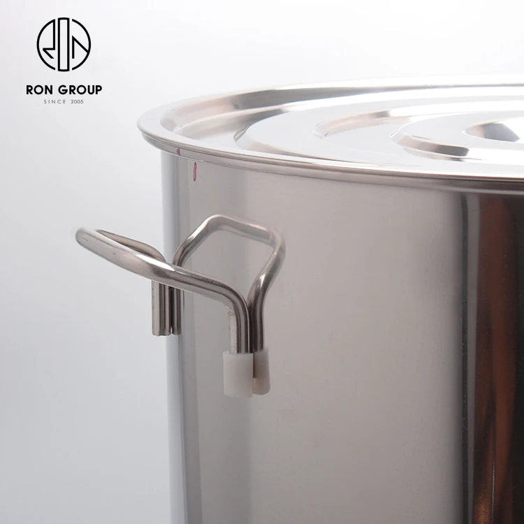 Cheap hotel stainless steel multi capacity soup container dinnerware heavy duty custom restaurant catering deep soup stock pot
