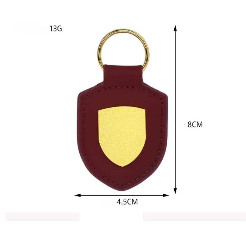 PU Leather Shield Keychain Personalized Creative Couple Pendant with Metal Keyring for Business Gifts preview 2