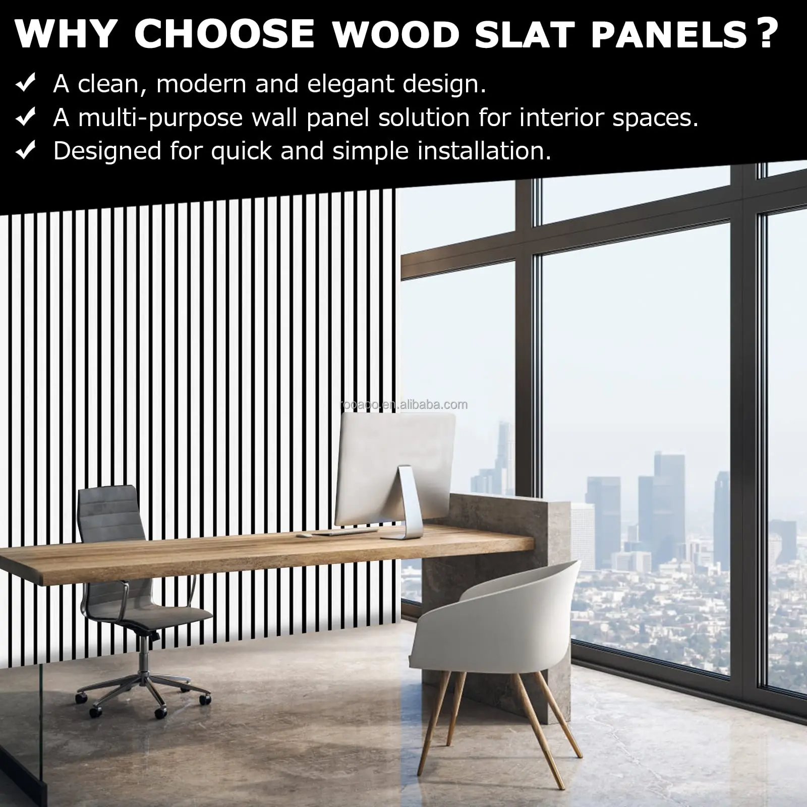 3D Wood Slat Acoustic Panels - Akupanel Classic Luxury Decorative Wall ...