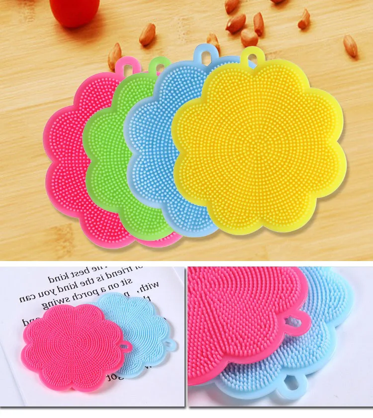 Multifunctional tableware cleaning brush silicone strong decontamination dishwashing brush factory