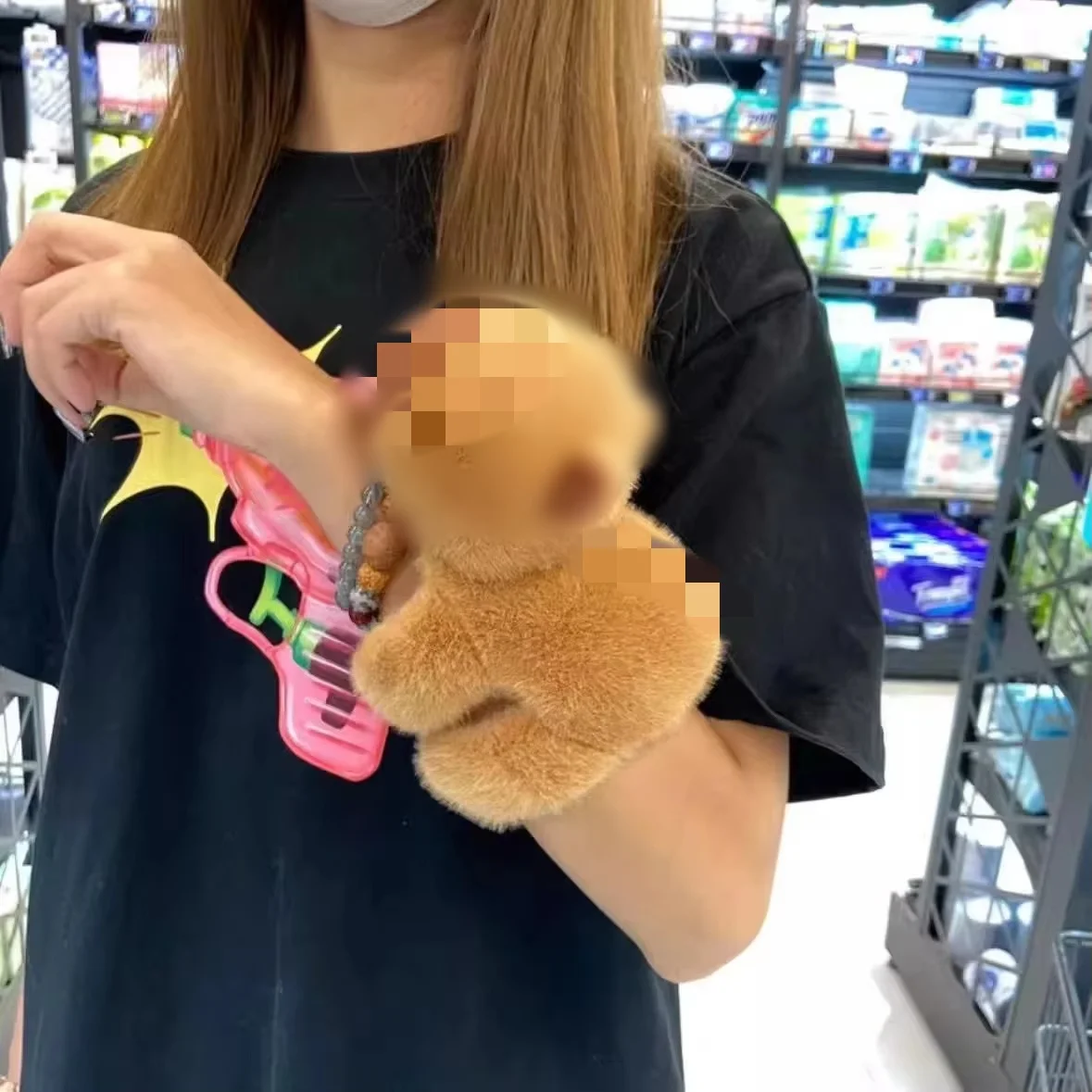 Cute Soft Capivara  Circle Hand Band Plush Capybara Bracelet Plush Bracelet Huggers Wristband Bracelet for Kids