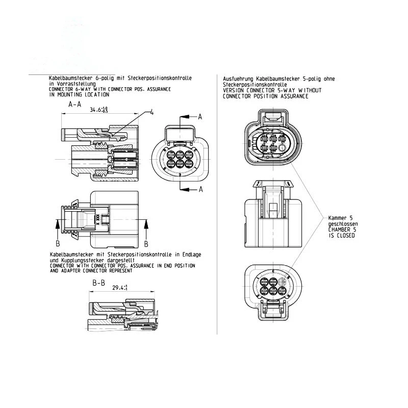 1 928 404 669/ 4h0973713 6 pin automotive connector 1928404669 