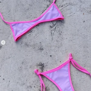 OEM Professional Custom High Quality Brazilian Bikini 2 Piece Set Sexy Swimwear with Solid Color for Young Girls Women