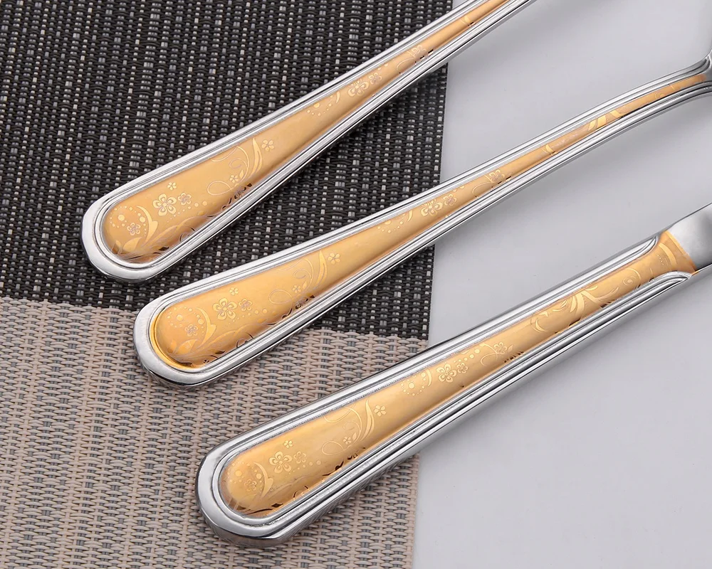 Набор роскошных столовых приборов 24 в стиле барокко, набор столовых приборов из нержавеющей стали 18/10, свадебный набор столовых приборов 24 шт.