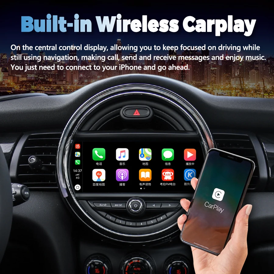 Android 13 for BMW Mini One 2017 F55 COOPER F56 CLUBMAN F54 Video Player Multimedia GPS Car Radio Stereo Carplay Touch Screen