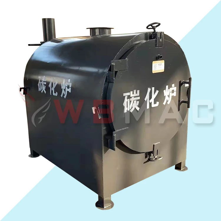 Машина для производства древесного угля горизонтальный воздушный поток печь карбонизации твердой древесины горизонтальная корпуса риса