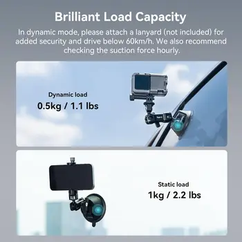 Smallrig Suction Cup Mount for Gopro with Anti-Twist Pin, Metal Windshield Car Mount Outside, Dash Mount for Vlogging - 4275 detail image