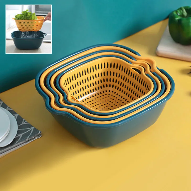 6piece Kitchen Multifunctional Drain Basket For Cleaning Draining And