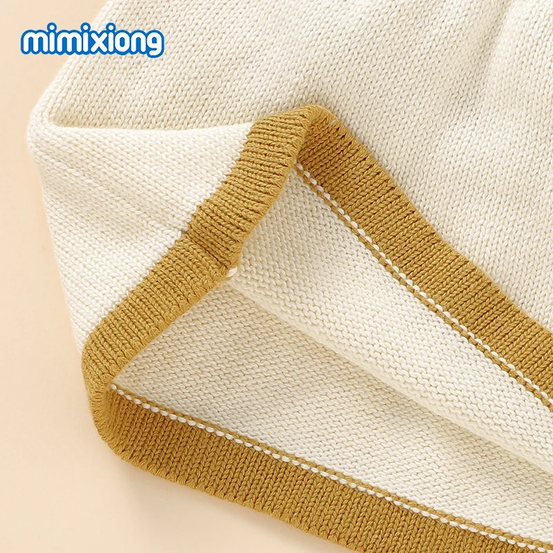 Платье для маленьких девочек Mimixiong из 100% хлопка, вязаное платье с длинным рукавом, цветочным рисунком животных и оленей, платья для маленьких девочек