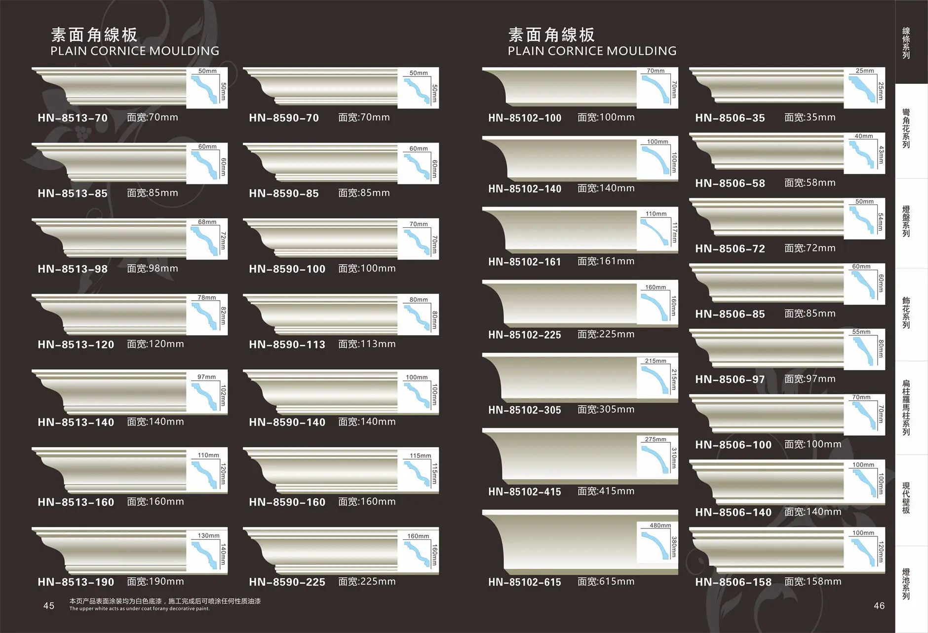 Interior Polyurethane Decorative Ceiling Cornice Panel Pu Foam Crown