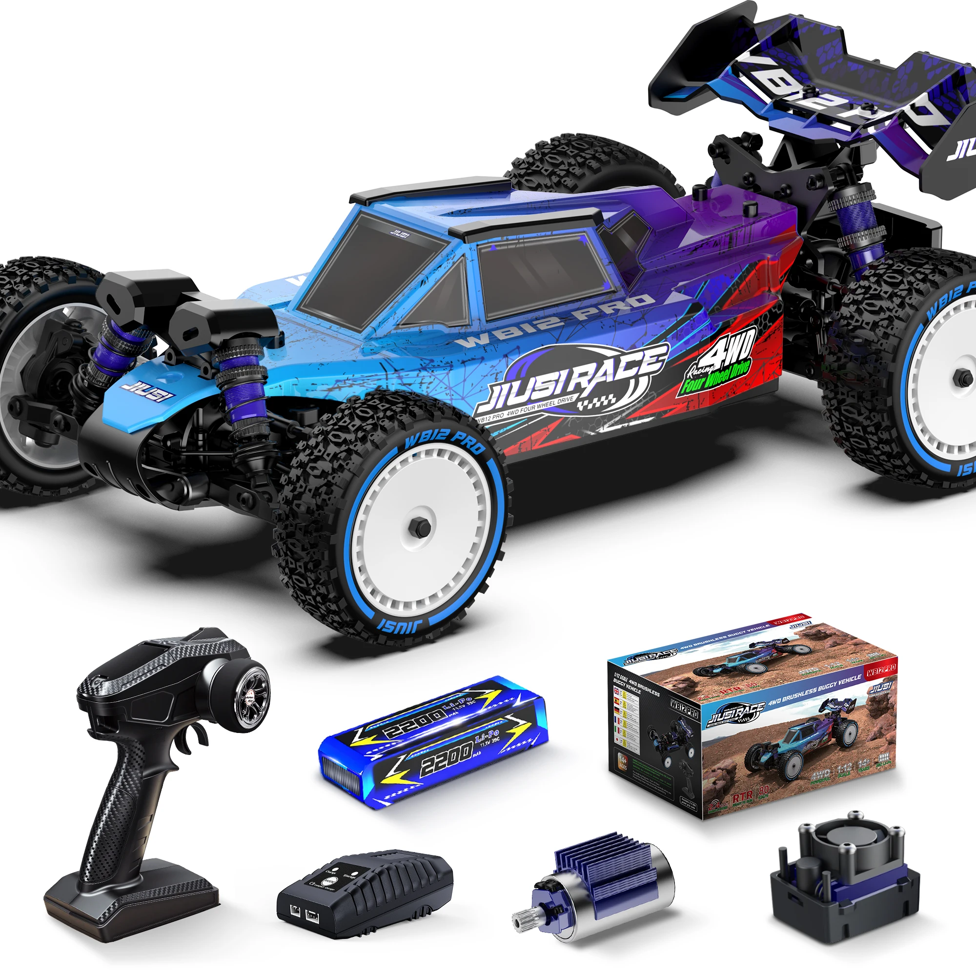 JIUSI WB12 PRO RC Car - 80KM/H 4WD Racing Fun for All Ages