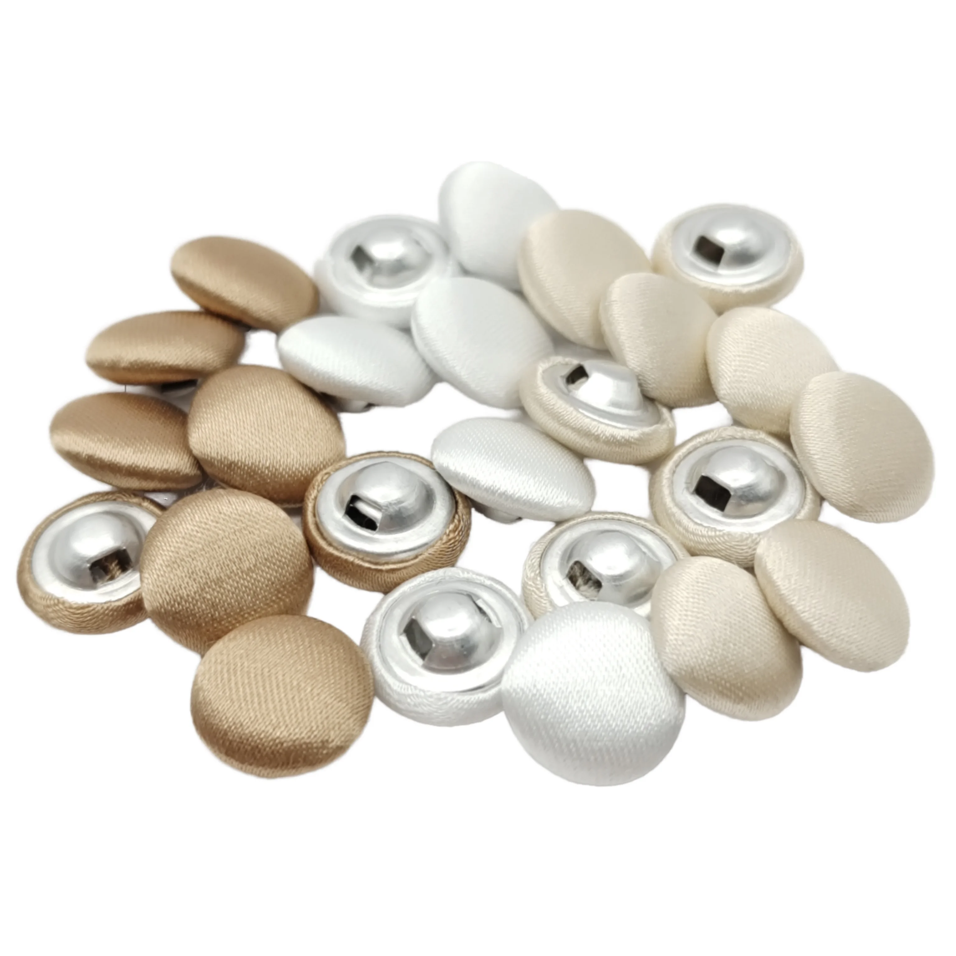 Concise Button Concise Design 18L White Fabric Covered Buttons for Wedding Dress ...