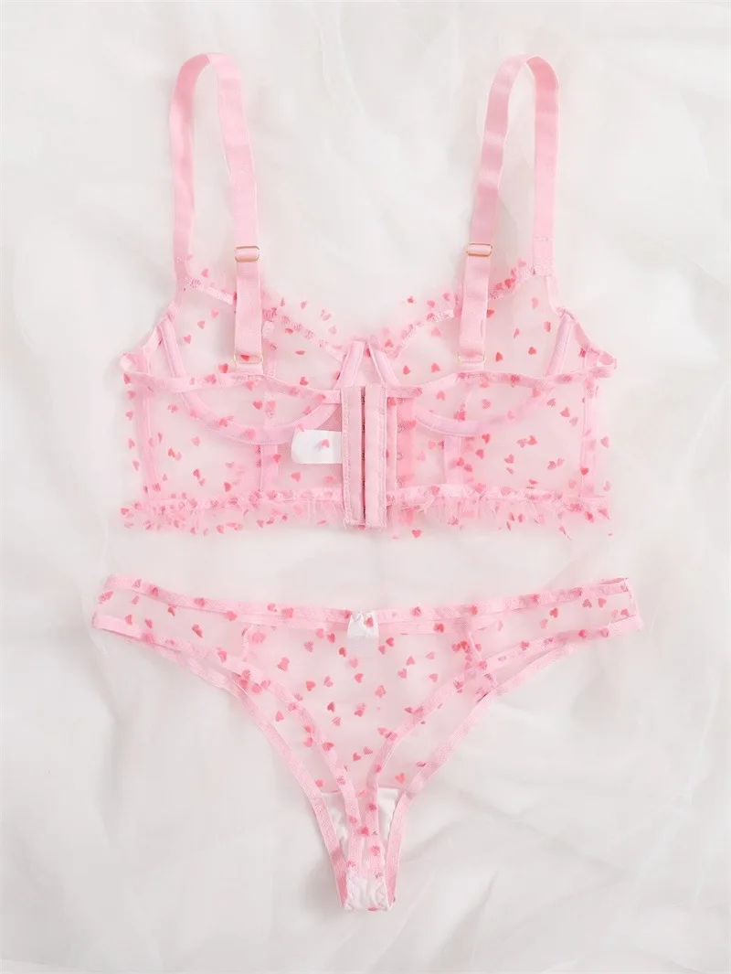 Buy Pink SHADOW by NaNiKa Design - Sheer Lingerie Set for Women